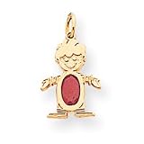 14k July Birthstone Ruby Boy Charm