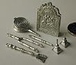 Dollhouse Fireplace Set in Pewter by Warwick Miniatures