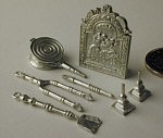 Dollhouse Fireplace Set in Pewter by Warwick Miniatures