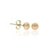 14K Gold Genuine Freshwater Cultured Pink 4.5-5mm Button Pearl Stud Earrings