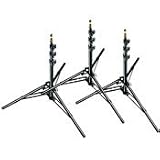 Manfrotto 305BSET 7-Feet Mini Stacker Stands with 015 Top - Pack of 3 (Black)