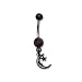 Jewelry : Black Bioplast Belly Ring with Purple Australian Crystals - Moon and Star 14g/5mm ball