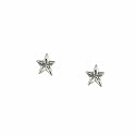 9ct Diamond Set White Gold Star Earrings