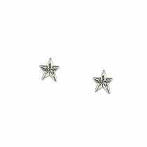 9ct Diamond Set White Gold Star Earrings