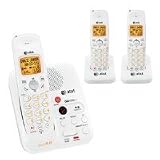 AT&T EL52309 DECT 6.0 Cordless Phone, White/Grey, 3 Handsets
