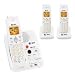 AT&T EL52309 DECT 6.0 Cordless Phone, White/Grey, 3 Handsets