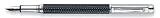 Caran D'ache Varius Carbon 3000, silver plated/rhodium coated Medium Point Fountain Pen - CA-4490017