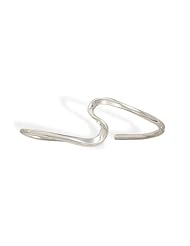 Sterling Silver Thin Wave Cuff Bracelet