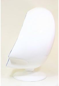 Alpha Egg Shell Chair and Ottoman White/Blue # EEI-136-BLU