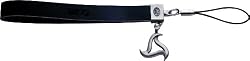 BICO AUSTRALIA JEWELRY (MB31) - Leather Strap Phone Accessory with Petite E-Pendant - Comes with a Generic 18 inch (to 20in) Adjustable 4mm Black Rubber Necklace.