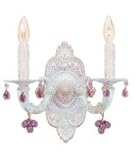 Abbie Natural Wrought Iron Wall Sconce Accented with Murrano Crystal