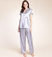 Per Una Shawl Collar Floral Satin Pyjamas