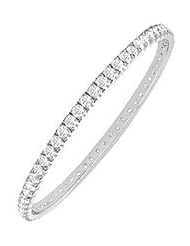 Diamond Eternity Bangle 18K White Gold - 3.00 CT Diamonds