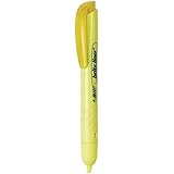 BIC Brite Liner Retractable Highlighter, Chisel Tip, Yellow, 12-Count