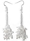 Beaded Earrings in Sterling Silver & Rainbow Gemstone 3.75 (ers148)