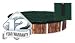 12' X 20' OVAL ABOVEGROUND WINTER COVER - GREEN - 3' OVERLAP - 12 YR WARRANTY