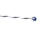 Solid 18KT White Gold (September) 1.5mm Genuine Blue Sapphire Straight Fishtail 3/4 - 18 Gauge