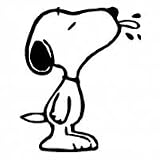 Snoopy Peanuts Cartoon Car Wall Window Decal Sticker -SS0003- 5"L -WHITE COLOR-