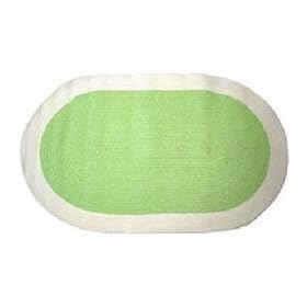 Tadpoles Classics Gingham Green - Chenille rug solid w/ ivory border