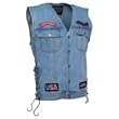Diamond Plate Denim Motorcycle Vest 3X (Mens 50-52 Ladies 26-28)