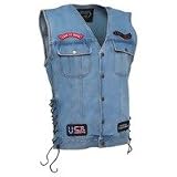 Diamond Plate Denim Motorcycle Vest XL (Mens 42-44 Ladies 18-20)