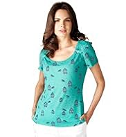 Per Una Birdcage Print Top