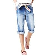 Denim Knee Shorts with Belt