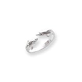 Kissing Dolphins Toe Ring in Sterling Silver