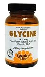 Glycine 500 mg with Vitamin B-6 by Country Life - 100 Tablets