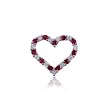 Ruby and Diamond Heart Pendant in Solid White Gold