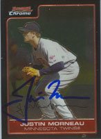 Justin Morneau, Minnesota Twins, 2006 Bowman Chrome Autographed Card