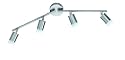 Trio 871710407 Energiespar-Deckenleuchte / Nickel matt / Glas opal matt / inklusiv 4 x E14 9 W 2U / L&auml;nge 74 cm / H&ouml;he 14 cm