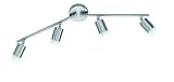 Details zu "Trio 871710407 Energiespar-Deckenleuchte / Nickel matt / Glas opal matt / inklusiv 4 x E14 9 W 2U / L&auml;nge 74 cm / H&ouml;he 14 cm"