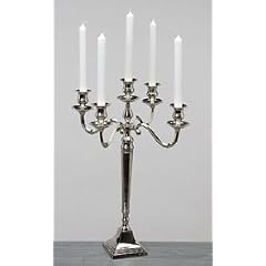 5er Kerzenleuchter Grace 50 cm silber