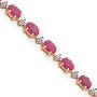 14k Diamonds and Rubies Fancy Diamond Ruby Bracelet - 7 Inch - Lobster Claw - JewelryWeb