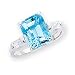 Sterling Silver Blue Topaz Ring - Size 6