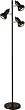 Normande Lighting JS1-111 Trac 3-Light Tree Lamp, Black