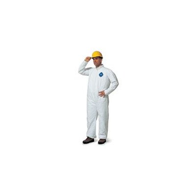 White Coverall With Zipper Front And Elastic Wrists And Ankles Size Small
