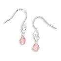 Pink Czech Glass Children's Earrings on French Wire