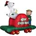 Peanuts Christmas Snoopy & Charlie Brown Handcar Animated Airblown Inflatable Outdoor Decoration