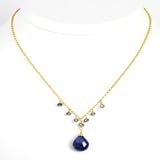 Sterling Silver & Vermeil Sapphire/ & iolite Necklace 16