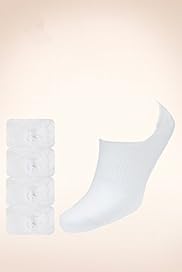 4 Pairs of Freshfeet Cotton Rich Trainer Liner Socks with Silver Technology