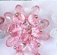 Improving Lifestyles Glass Bead Fashion Adjustable Ring Pink