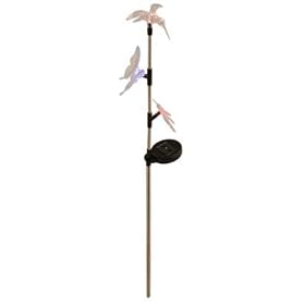 Moonrays 91285 Solar Powered Stake Light with 3-Acrylic Figures Garden Accent