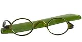 Unisex Green V Bridge Reading Glasses with Case by ICU