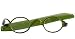 Unisex Green V Bridge Reading Glasses with Case by ICU