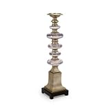 IMAX Carolyn Kinder Designed Contemporary Stacked Glass Oval Medium Thetan Floor Candle Stick