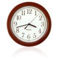 8.5 WESTCLOX ROUND WALL CLOCK BURGUNDY 46983