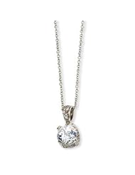 Cheryl M. Sterling Silver Solitaire CZ 18in Necklace