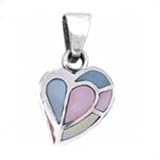 Clearly Charming Sterling Silver Heart Mother Of Pearl Pendant with Box Necklace